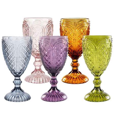 Vintage Carousel Goblet Colored Pattern