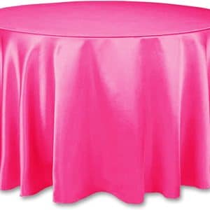 108 Pink Fuchsia Round Satin Linen