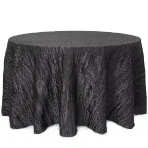 120 Black Crinkle Taffeta Round Linens