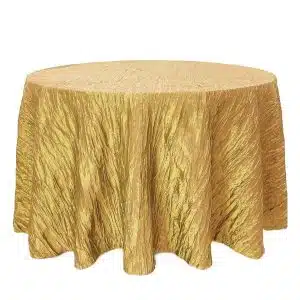 120 Gold Round Crinkle Taffeta Linen