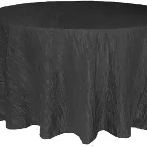 132 Round Black Crinkle Taffeta Linen