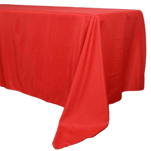 90 x 132 Red Polyester Linen