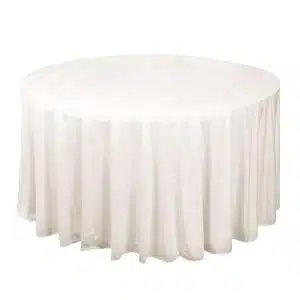 132 Round Ivory Scuba Linens