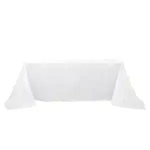 132x90 White Crinkle Taffeta Linen