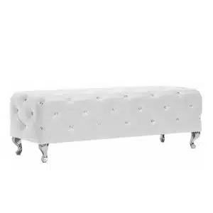 White Tufted Princess Ottoman