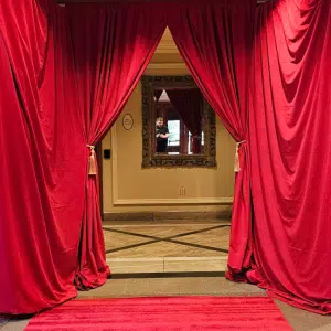 10 ft Red Velour Drapes