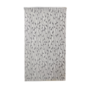 Grey White Leaf Rug