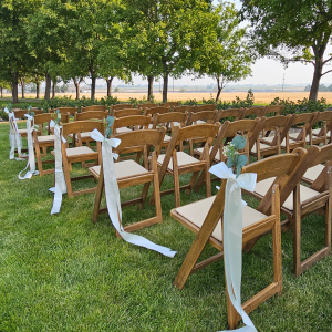Faux Natural Wood Folding Chair
