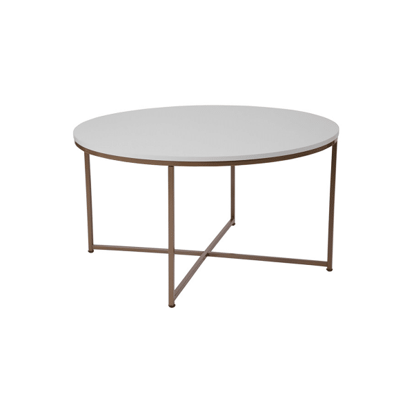 Gold White Round Coffee Table