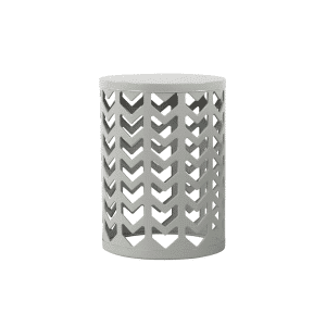 White Chevron Metal Accent Table