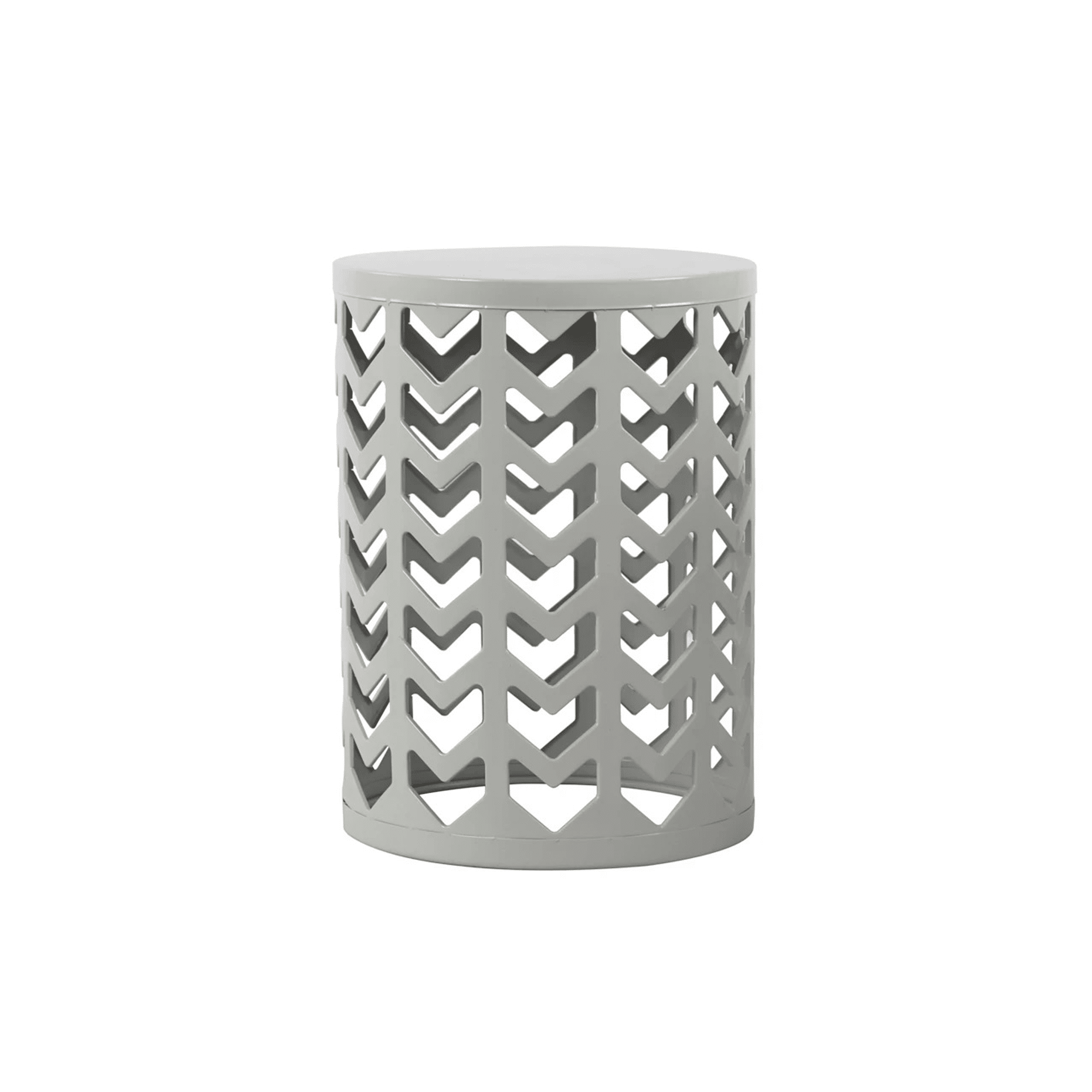White Chevron Metal Accent Table