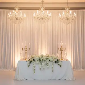 12ft Ivory Velour Drapes