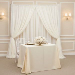 12ft Ivory Sheer Voile Drapes