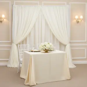 12ft Ivory Sheer Voile Drapes
